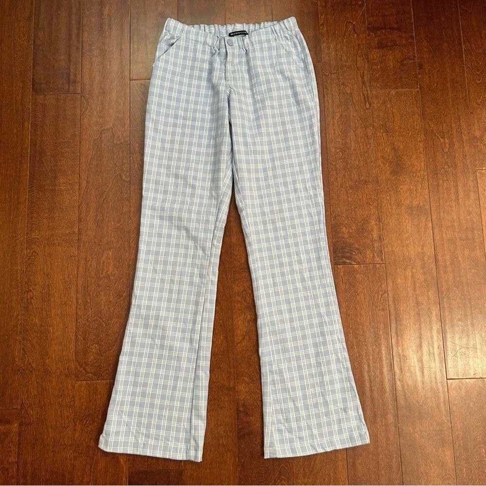 Brandy Melville Blue Plaid Pants, Retro Y2K, Comfy Fabric